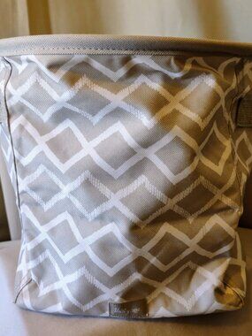 Thirty-One 31 Mini Storage Bin Basket Toys Flexible Dancing Diamond Taupe Tan
